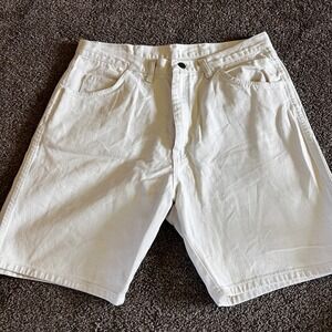 Wrangler Jean Shorts Mens‎ Size 10 White Wash Denim Casual 0378